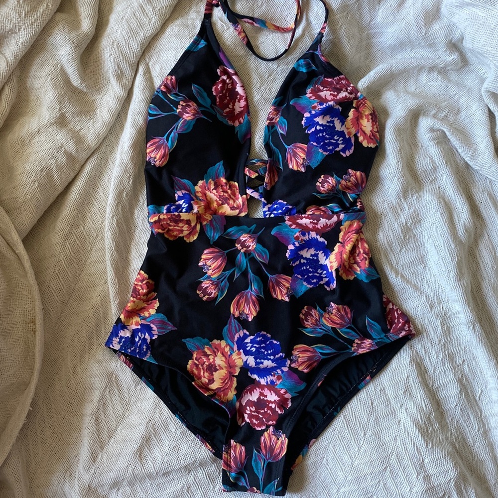 ModCloth floral one-piece swimsuit. XS
